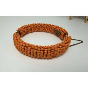 Vintage Stunning Early Miriam Haskell Orange Glass Beaded Bracelet
